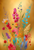 Floral watercolour Pattern on OLD gold p1 Poster Canvas Movie Film Print A0 A1 A