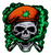 229. Cannabis skull with marijuana smoke sticker Fun Gift Poster Canvas Print A0