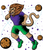 221. Space lion soccer Fun Gift Poster Canvas Print A0 A1 A2 A3 A4 A5 A6 Art Wal