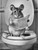 Mouse on Toilet-BlackAndWhite-3by4 Poster Canvas Funny Annimals Pritnt A0 A1 A2