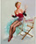 Gil Elvgren - Pinup Girl - Admiring Miss Sylvania 1955 Poster Canvas Movie Film