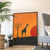 Giraffe In the Sunset Digital Printable Wall Art African Savannah Painting Safar