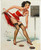 Gil Elvgren - Pinup Girl - Aiming to Please Shoving Off 1960 Poster Canvas Movie