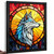 Stained Glass Wolf Wall Art Print Artwork For Lounge Boho Art Wolf Artwork (1) P
