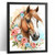 Watercolour Horse Wall Art Floral Horse Picture Lounge Artwork Horse Gift (3) Po