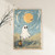 Cute ghost under the sunshine art print - cute spooky funny ghost minimalist pas