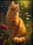 Ginger Cat In Flower Field Art Print Wall Art Framed Picture Flower Artwork Gift