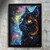 Colourful Majestic Cat Night Sky Wall Art Print Gift Home Wall Artwork Picture (