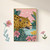 Tropical leopard swimming wall art print - bold colour leopard poster fun altere