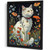 Cat In Floral Field Art Print Wall Art Framed Picture Flower Artwork Gift (3) Po