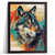 Vibrant Abstract Wolf Art Print Modern Home Decor Colourful Wildlife Wolf Print