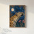 Leopard in the wildflowers gazing at the full moon art print - beautiful leopard