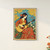 1960s female hippie playing guitar art print - 1960s hippie colourful flower pow
