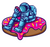 197. Donuts Addict Space Fun Gift Poster Canvas Print A0 A1 A2 A3 A4 A5 A6 Art W