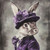 Lady bunny with a sophisticated and elegant appearance. Poster Canvas Print Art