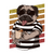 Pug dog drinking coffee retro vector illustration Poster Canvas Movie Film Print