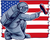 156. Astronaut Painting US Flag Poster Canvas Movie Film Print A0 A1 A2 A3 A4 A5