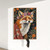 Maximalist eclectic fashionista fox art print - Bold animal portrait altered ani