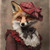 Lady Fox in a Victorian-inspired attire. Art Gallery Poster Canvas Print Wall De