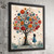 Floral Tree of Life Wall Art Print for Living Room Pictures Abstract Poster Art