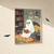 Cute ghost reading a book in bed art print - cute spooky funny ghost book nook a