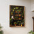 Dark academia bookcase and plants art print - moody enchanting literature dark r