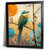 Bird On A Branch Wall Art Green Bird Print Orange And Green Print Wall Decor (3)