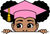 PEEKABOO AFRO PUFFS GRAD GIRL (2) Poster Canvas Movie Film Print A0 A1 A2 A3 A4
