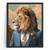 Vintage Lion In A Suit Print Animal Wall Art Framed Picture Lion Artwork Gift Po