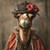 Lady Camel with a decorative outfit and a regal crown-like accessory topped with