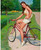 Pinup Girl - Girl on Bicycle 1975 Poster Canvas Picture Art Movie Car Game Film