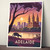 Magnificent Adelaide Australia Vintage Travel Poster - Kangaroo Sunset Art Print