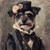 a small dog with a detailed and stylized appearance. Poster Canvas Print Art Pai