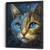 Cat Art Print Blue Eyed Cat Wall Art Decor Cat Gift Futuristic Cat Print Artwork