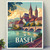 Basel Switzerland Travel Poster - Iconic Landmarks Art Deco Print Poster Canvas