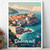 Majestic Dubrovnik Croatia Travel Poster - Ancient City Walls Art Print Poster C