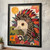 Abstract Vibrant Hedgehog Animal Wall Art Print Poster Animal Hedgehog Picture (