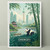 Majestic Chengdu China Travel Poster - Panda & Bamboo Forest Art Print Poster Ca