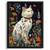 Cat In Floral Field Art Print Wall Art Framed Picture Flower Artwork Gift (2) Po