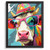 Colourful Cow Wall Art Cow Print Wrap Artwork Gift Pop Art Cow Art In Frame (3)
