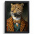 Vintage Leopard Print Leopard In A Suit Wall Art Altered Art Poster Leopard Gift