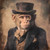 Gentelman Monkey in a a Victorian-inspired style. Art Gallery Poster Canvas Prin