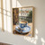 Cup of tea by the terrace aesthetic art print - kitchen art decorative china cup