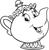 Mrs. Potts Outline Poster Canvas Movie Film Print A0 A1 A2 A3 A4 A5 A6 Art Wall