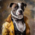 a dog in a formal, historical outfit, Poster Canvas Print Art Painting Decor Rep