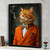 Vintage Ginger Cat In A Suit Animal Wall Art Print Cat Poster Ginger Cat Print P