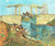 Vincent Van Gogh - The long bridge with woman washing 1888 Poster Canvas Movie F