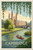 Cambridge Cityscape Travel Poster - Punting on the River Cam Art Print Poster Ca