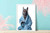 German Shepherd portrait Adorable Blue Gown Art Print Dog Decor Nursery Playful