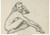 MCCLELLAND BARCLAY (American, 1891-1943). Seated Nude sketch. Gr Poster Canvas M